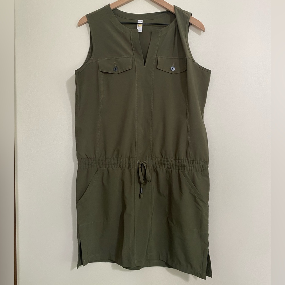 Lole Green Sleeveless V-Neck Sundress Midi